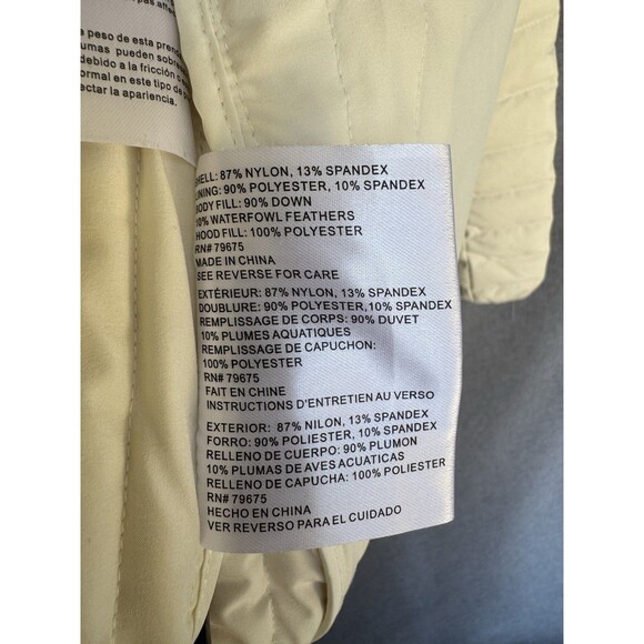 Michael Kors Womens Small Cream Down Fill Packable Winter Hooded Puffer Jacket - Picture 5 of 10